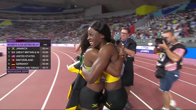 Relais 4x100m dames : la Jamaïque championne du monde, la Suisse 4e