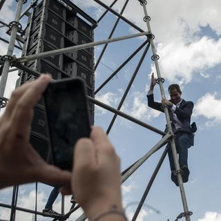 Juan Guaido en pompier du Vénézuela [Jonathan Lanza / Nur Photo / AFP - Jonathan Lanza / Nur Photo / AFP]