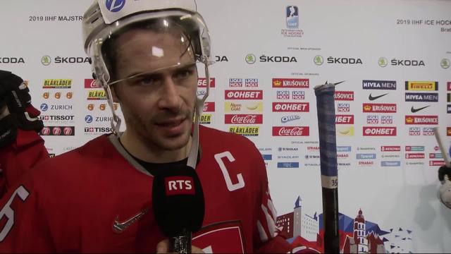 Groupe B, République tchèque – Suisse (5-4): Raphael Diaz, capitaine de l’équipe de Suisse, à l’interview après la défaite