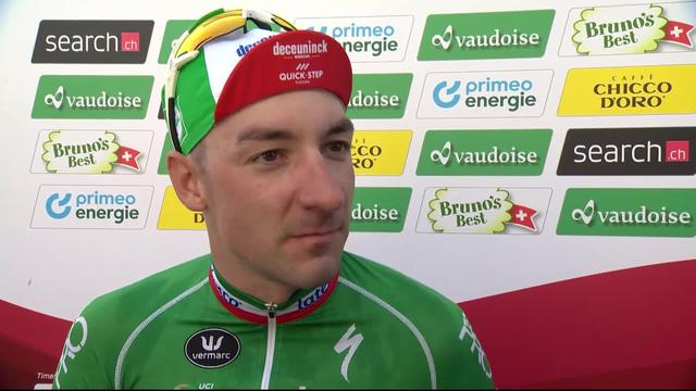 Münchenstein - Einsiedeln (SUI), 5e étape: interview du vainqueur, Viviani (ITA), après la course