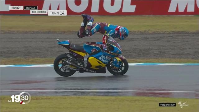 Lors des essais du Grand Prix du Japon de moto, Alex Marquez a réussi un sauvetage exceptionnel à 105 km-h sous la pluie
