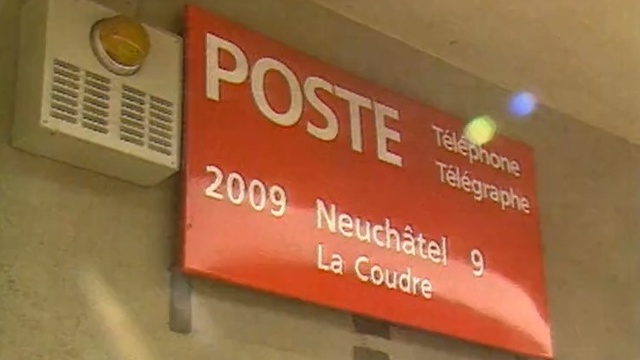 Le bureau postal de la Coudre (Neuchâtel), attaqué par la bande à Fasel le 6 octobre 1978. [RTS]