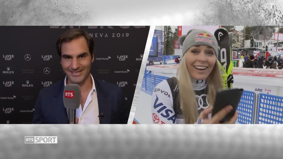 Roger Federer félicite Lindsey Vonn