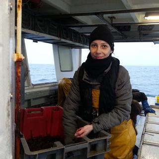 Laureline Jegou  sur son bateau l'Aour Lan [RTS - Cécile Raimbaud]
