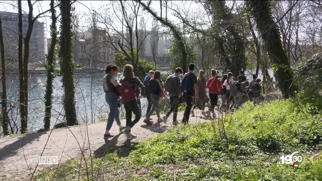 Genève: des collégiens se réunissent chaque dimanche pour ramasser les déchets le long des berges du Rhône