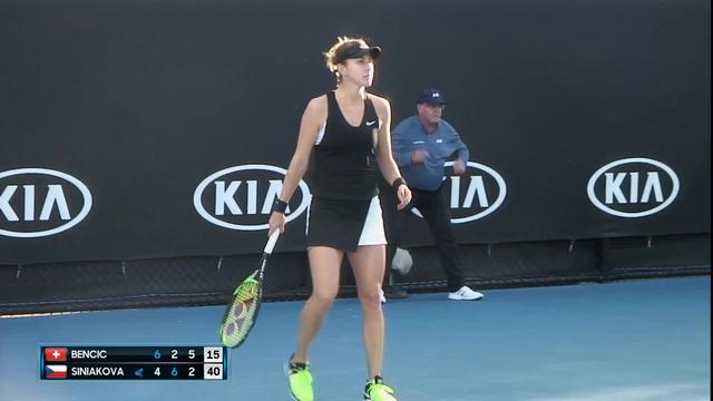 Open d'Australie, 1er tour : Bencic (SUI) - Siniakova (CZE), 6-4 2-6 6-3