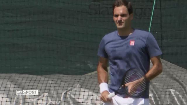Tennis: Roger Federer à l'entrainement pour Wimbledon