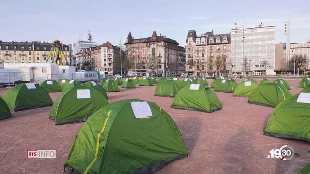 Sans-abris: 200 tentes dressées au centre de Genève pour réclamer plus de structures d'accueil