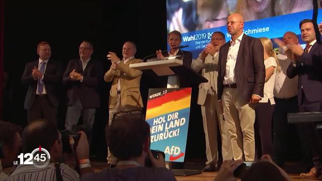 En Allemagne, forte poussée du Parti anti-migrants AfD, créé il y a six ans, dans deux Lander de l'ex Allemagne de l'Est.