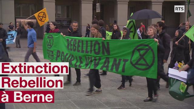 EXTINCTION REBELLION MANIFESTE DEVANT LE PALAIS FEDERAL