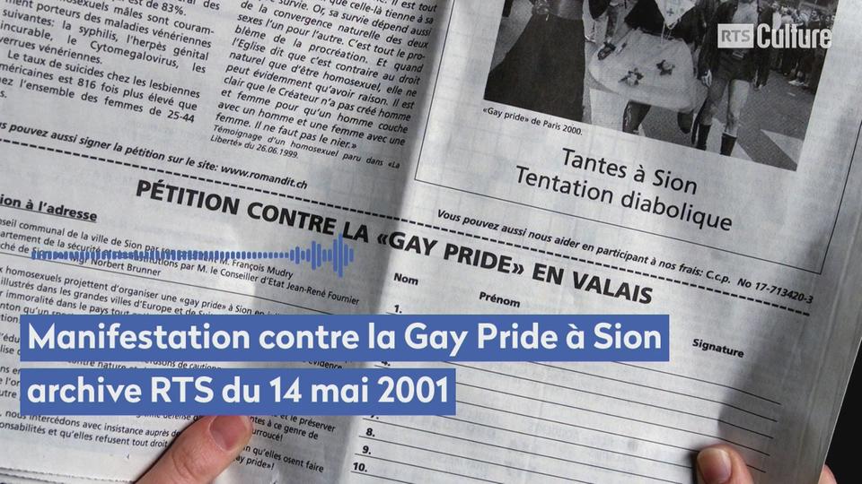 Manifestation contre la Gay Pride à Sion, le 14 mai 2001