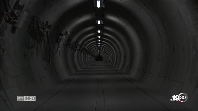 Tunnel du Gd-St-Bernard: la galerie de secours est presque achevée.