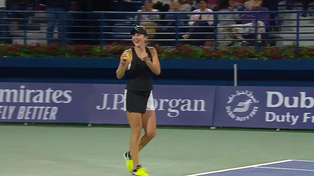 WTA Dubaï, finale, B.Bencic (SUI) bat P.Kvitova (CZE) (6-3, 1-6, 6-2) et remporte son 3ème titre sur le circuit WTA!