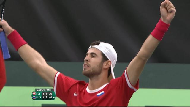 1er tour, Suisse – Russie, match 4 (7-6, 6-7, 4-6): Khachanov apporte le point décisif à la Russie face à un Laaksonen coriace