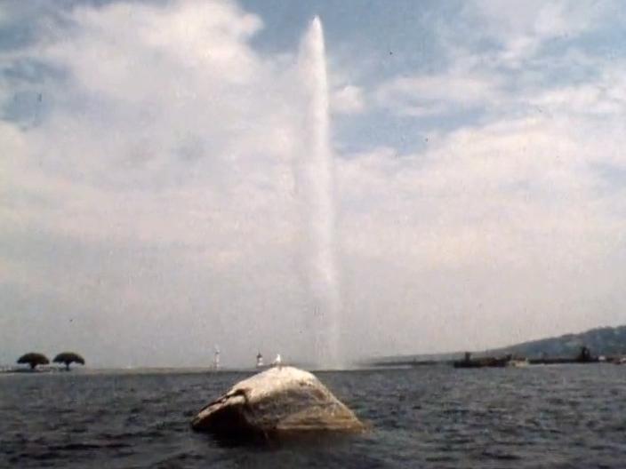 Le Jet d'eau de Genève en 1976. [RTS]