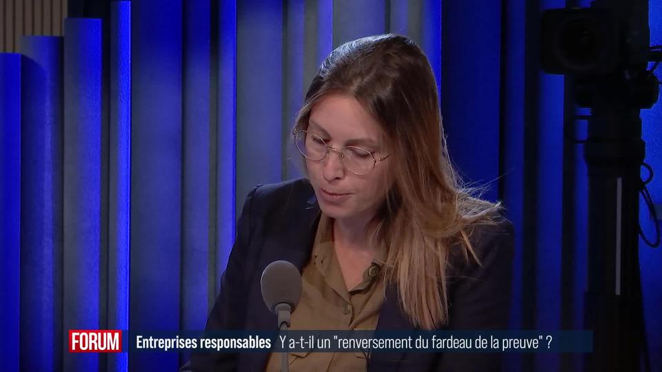 Est-ce qu'il y a un renversement du fardeau de la faute dans l'initiative pour des entreprises responsables?