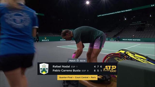 1-4, R.Nadal (ESP) – P.Carreno Busta (ESP) (4-6, 7-5, 6-1): Nadal s’en sort en trois manches