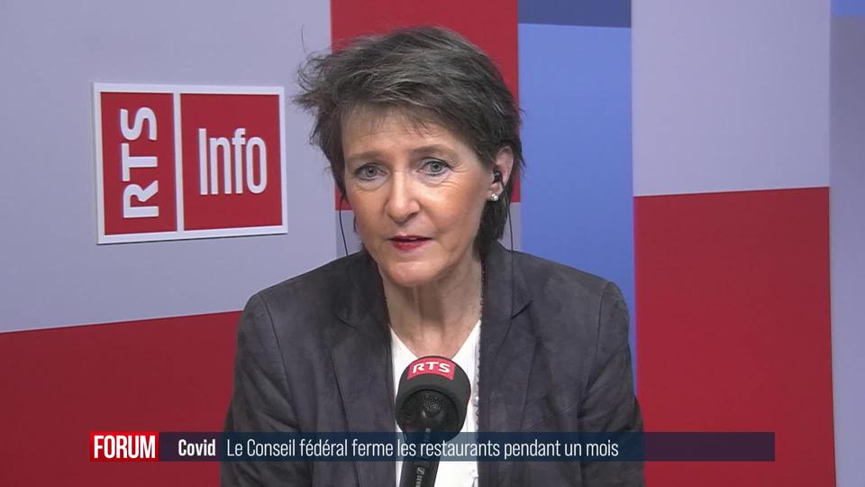 L’interview de Simonetta Sommaruga à la suite des nouvelles mesures du Conseil fédéral (vidéo)