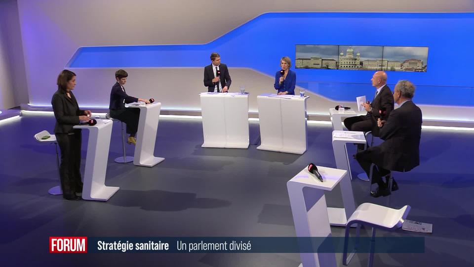 Stratégie sanitaire, un parlement divisé: débat entre Lisa Mazzone, Olivier Français et Fabio Regazzi