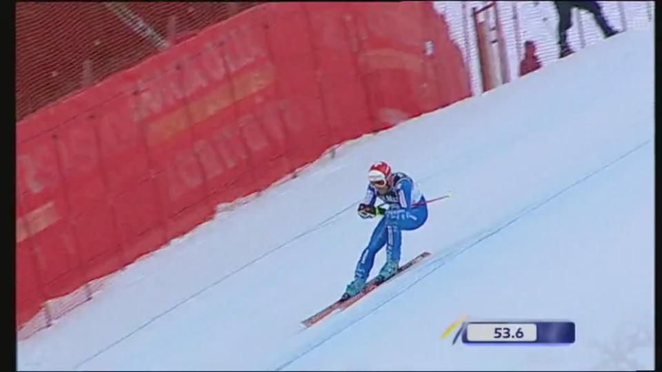 La chute de Silvan Zurbriggen lors de la descente de Val Gardena 2007