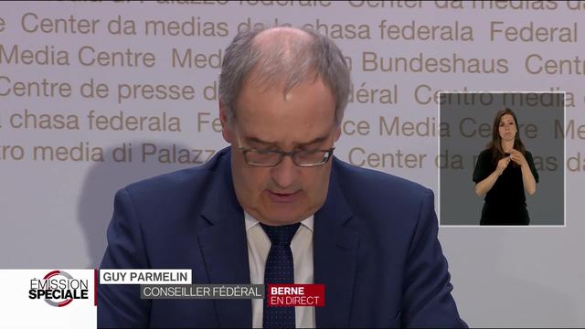 Guy Parmelin: "Les mesures sanitaires ont de graves conséquences économiques"