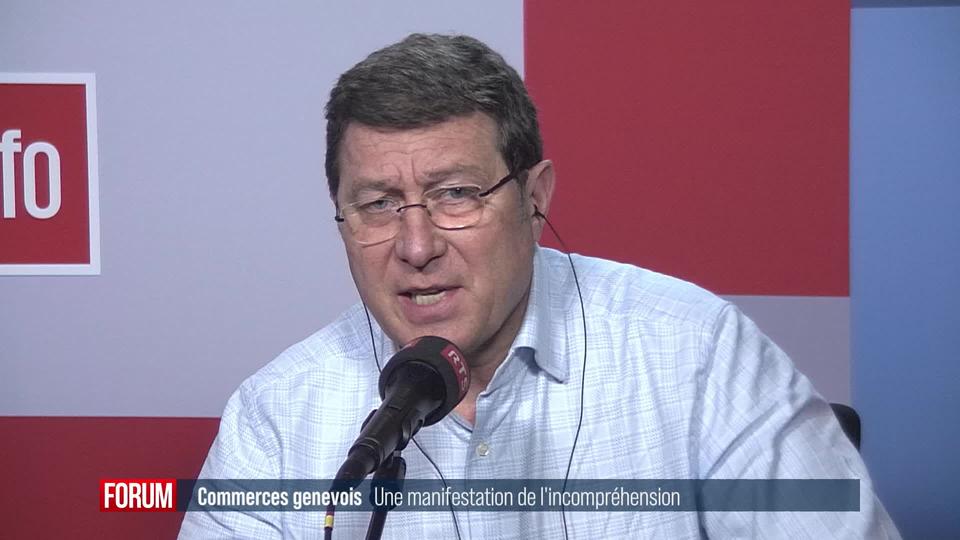 Manifestation et incompréhension de la part des commerces genevois: interview de Mauro Poggia