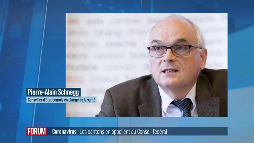 Les cantons demandent une intervention du Conseil fédéral : interview de Pierre-Alain Schnegg