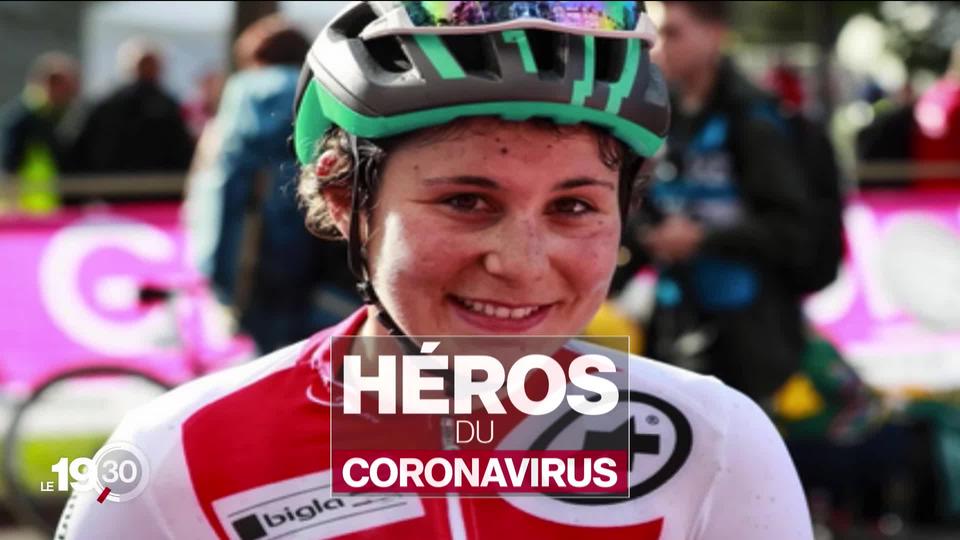 Série "Les héros du covid-19" : Elise Chabbey a troqué son vélo contre une blouse blanche pour soutenir le corps médical.