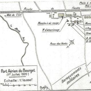 Carte aéronautique du port aérien du Bourget en 1920. [wikipedia commons - DR]