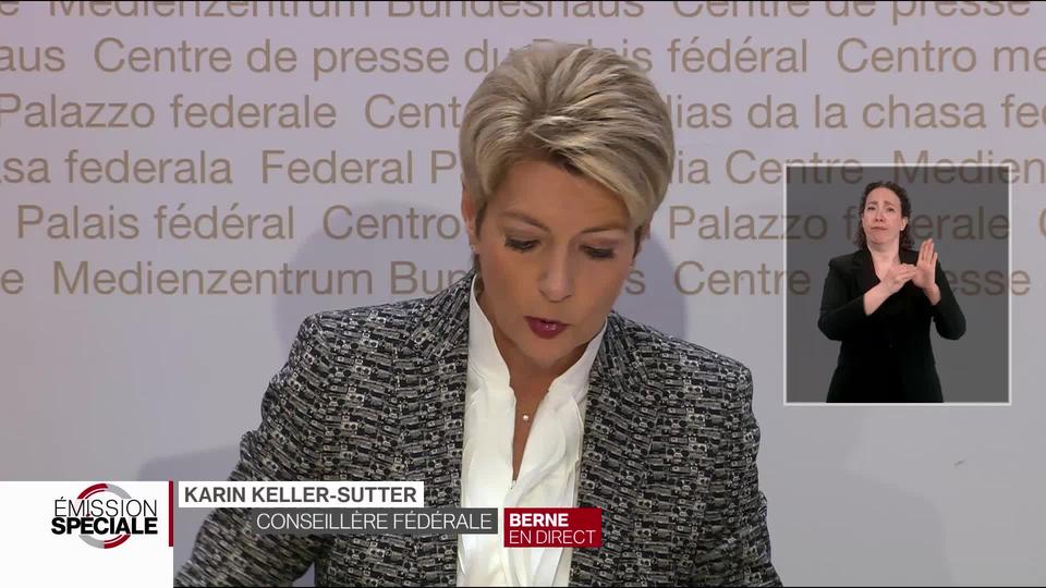 Conférence de presse du Conseil fédéral, l'intervention de Karin Keller-Sutter