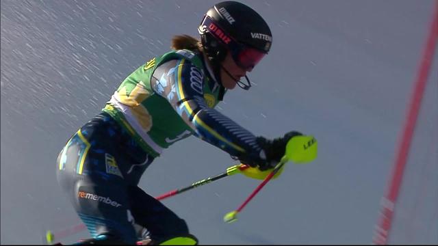 Kranjska Gora (SLO), slalom dames, 1re manche: Anna Swenn Larsson (SWE) en tête
