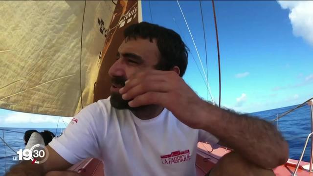 Le navigateur romand Alan Roura se bat contre les éléments à l'occasion de son deuxième Vendée Globe