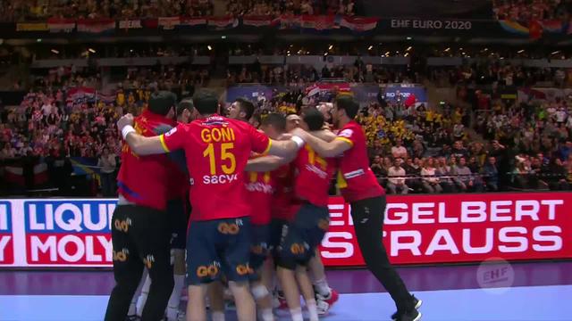 Stockholm (SUE), Espagne - Croatie (21-20): les Espagnols remporte le titre européen
