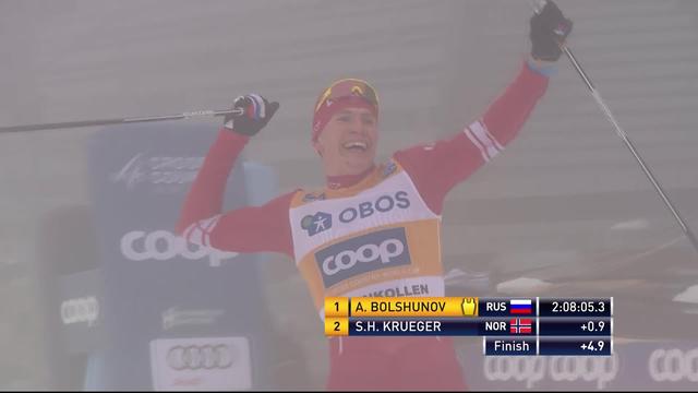 Oslo (NOR), 50km messieurs, Alexander Bolshunov (RUS) s'impose, Dario Cologna (SUI) 6e