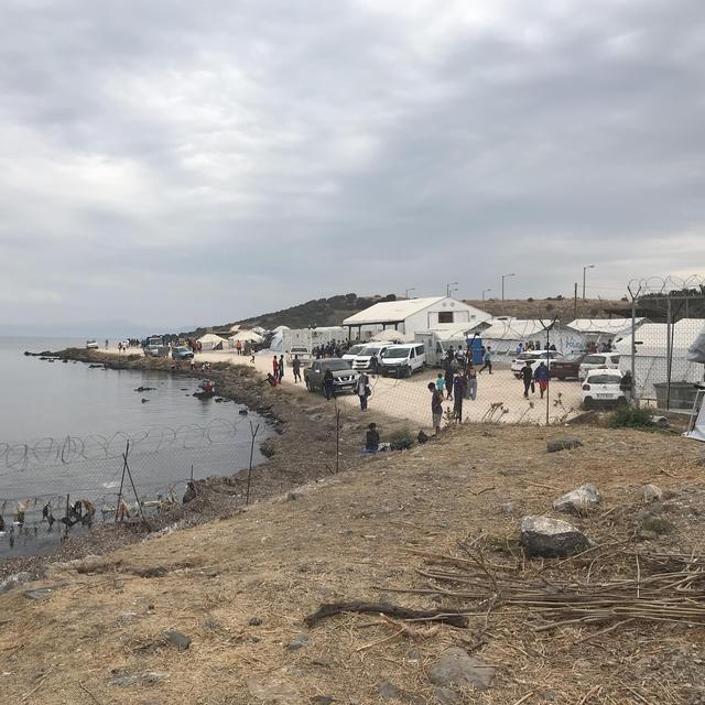 Vue du nouveau camp de Moria, Lesbos, Grèce. [RTS - Françoise Wallemacq]