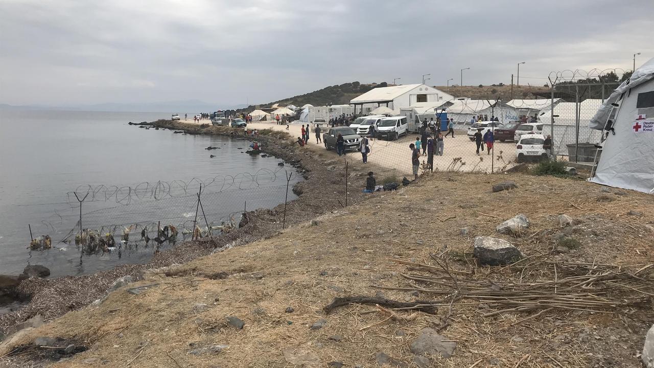 Vue du nouveau camp de Moria, Lesbos, Grèce. [RTS - Françoise Wallemacq]
