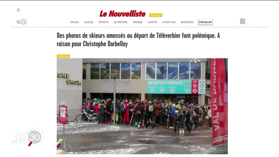 Verbier: les photos de skieurs agglutinés au départ d'une télécabine créent le malaise.