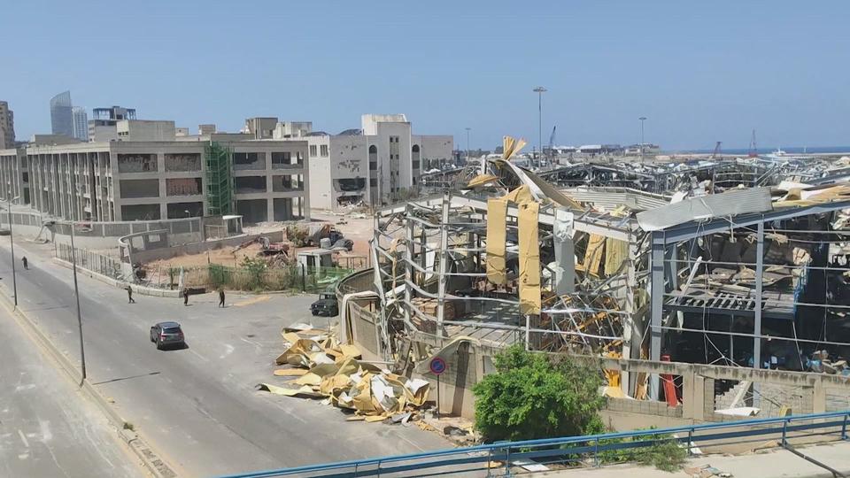 Images d'ambiance au port de Beyrouth 4 jours après l'explosion