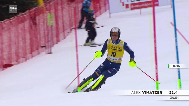 Alta Badia (ITA), slalom messieurs, 1re manche: Alex Vinatzer (ITA) auteur du meilleur 1er passage