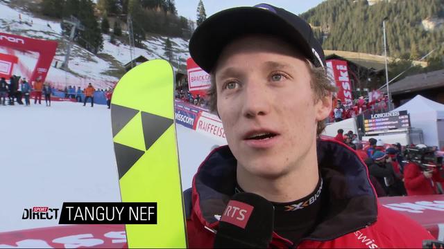 Adelboden (SUI), 2e manche slalom messieurs:  la déception de Tanguy Nef (SUI) après son élimination
