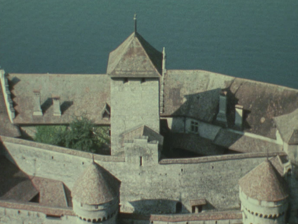 Le Château de Chillon en 1976. [RTS]