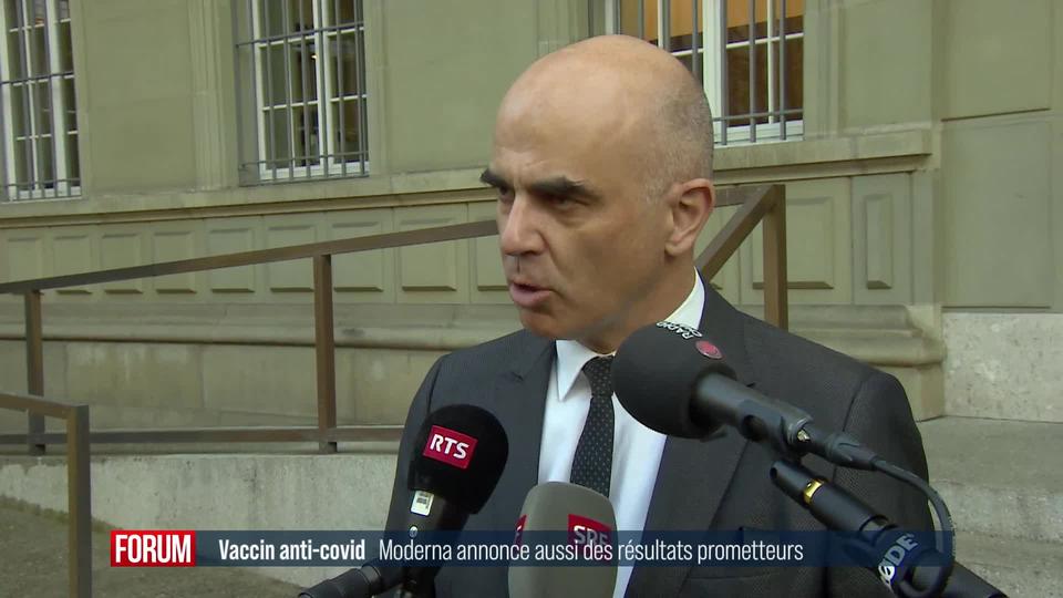 Une efficacité à 94,5% pour le vaccin contre le Covid de Moderna: réaction d'Alain Berset