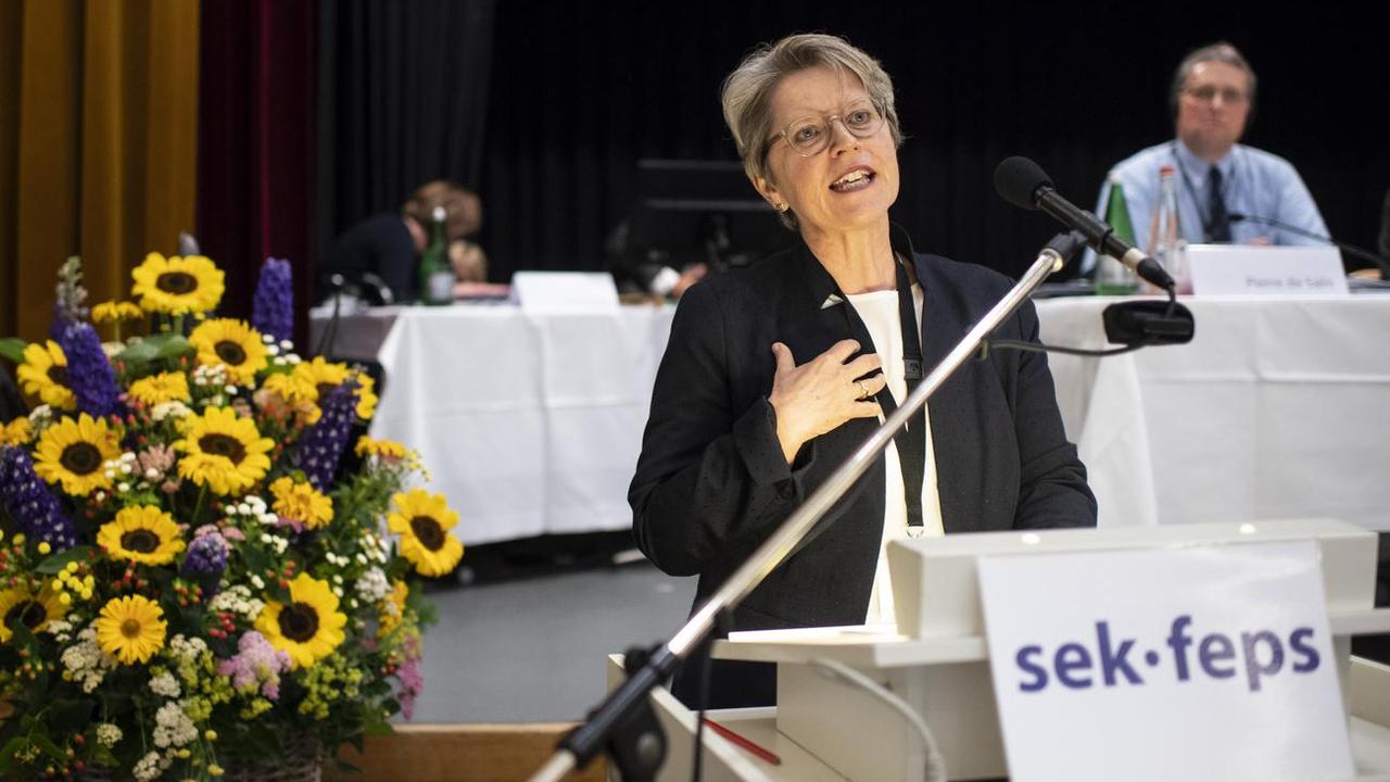 La présidente de l'Eglise évangélique réformée de Suisse (EERS), Rita Fatmos. [Keystone - Ennio Leanza]