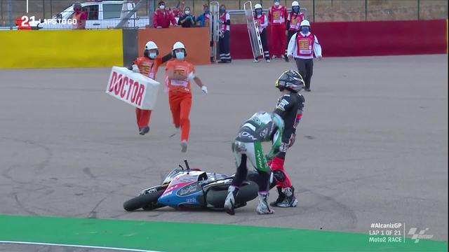 GP de Terruel (#10) moto2 : Thomas Lüthi (SUI) chute d’entrée !