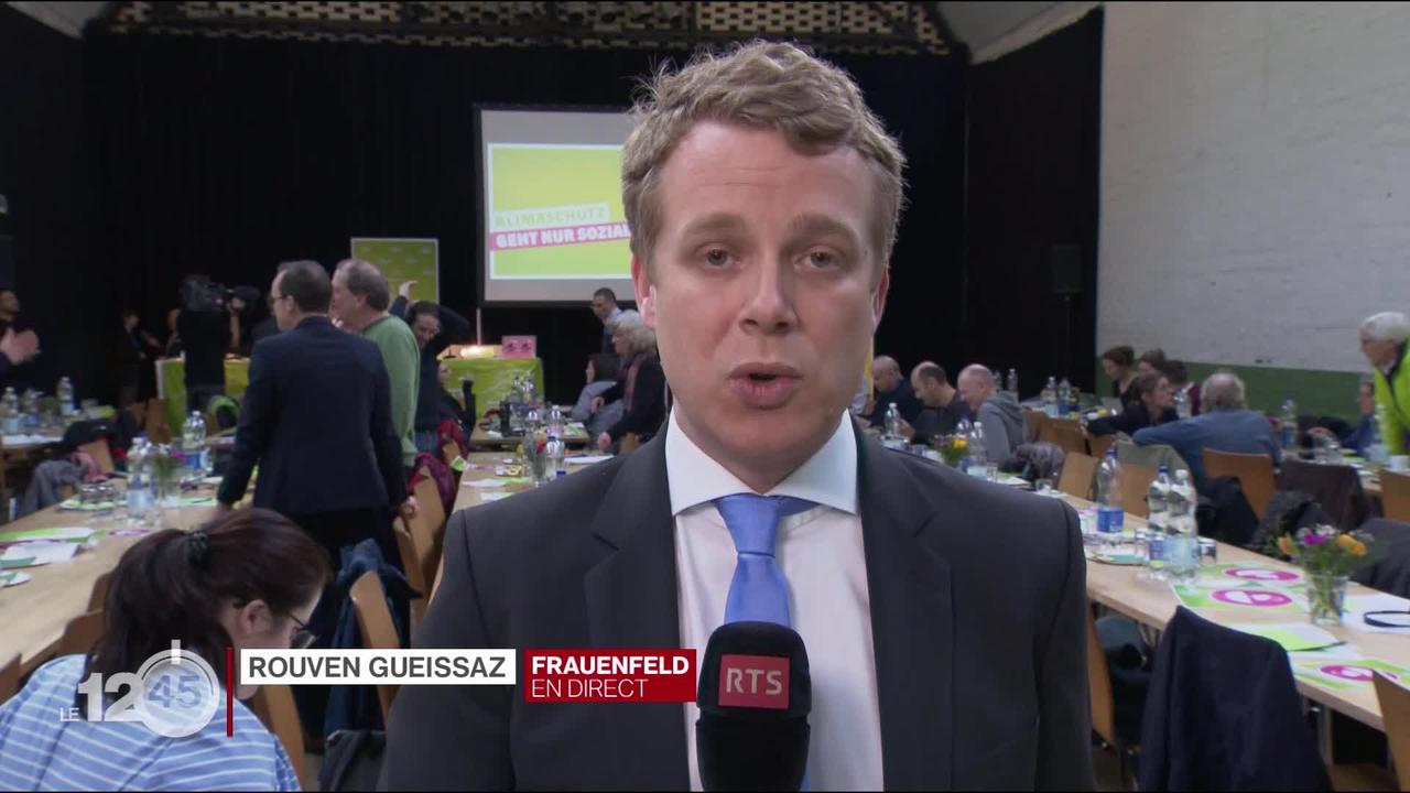 Rouven Gueissaz en direct de l'assemblée des délégués des Verts à Frauenfeld (TG).