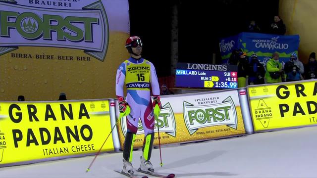 Madonna di Campiglio (ITA), slalom messieurs, 2e manche: Loic Meillard meilleur Suisse, 11e