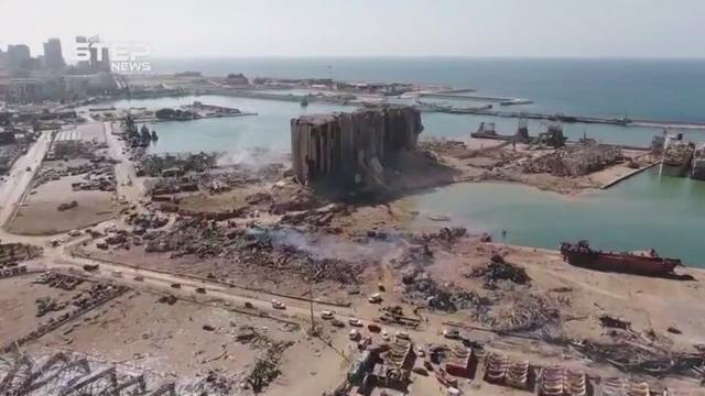 Images aériennes du site de l'explosion au port de Beyrouth