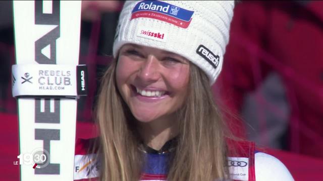 La skieuse schwytzoise Corinne Suter enchaîne les bons résultats cette saison et fait 3 podiums à Val d'Isère.
