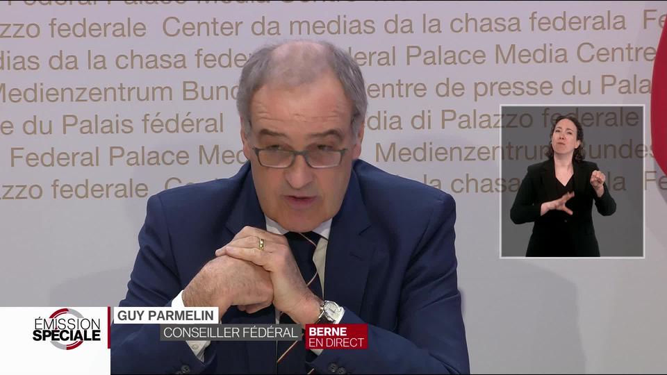 Conférence de presse du Conseil fédéral, l'intervention de Guy Parmelin