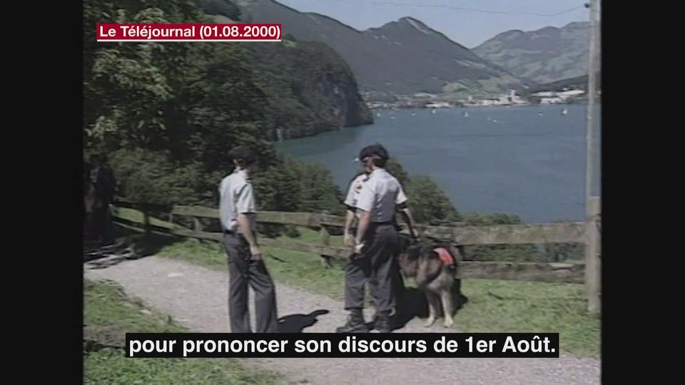 ARCHIVES - La visite mouvementée de Kaspar Villiger au Grütli (Le Téléjournal, 01.08.2000)